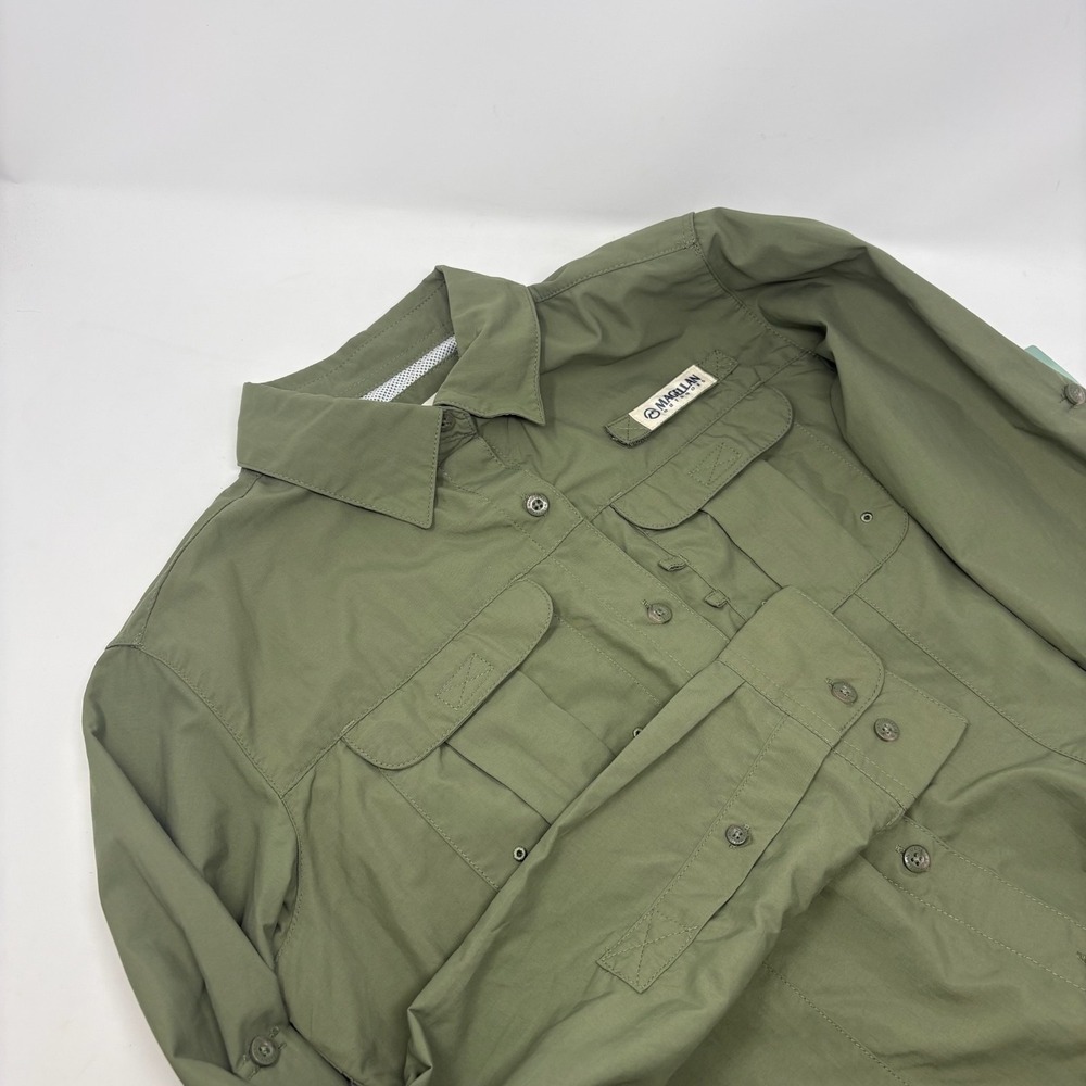 Magellan Button Up Women XS Laguna Madre Green Relaxed UPF 30 Fishing Gorpcore